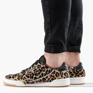 Adidas Continental Leopard Print Hair-On-Hide Fur